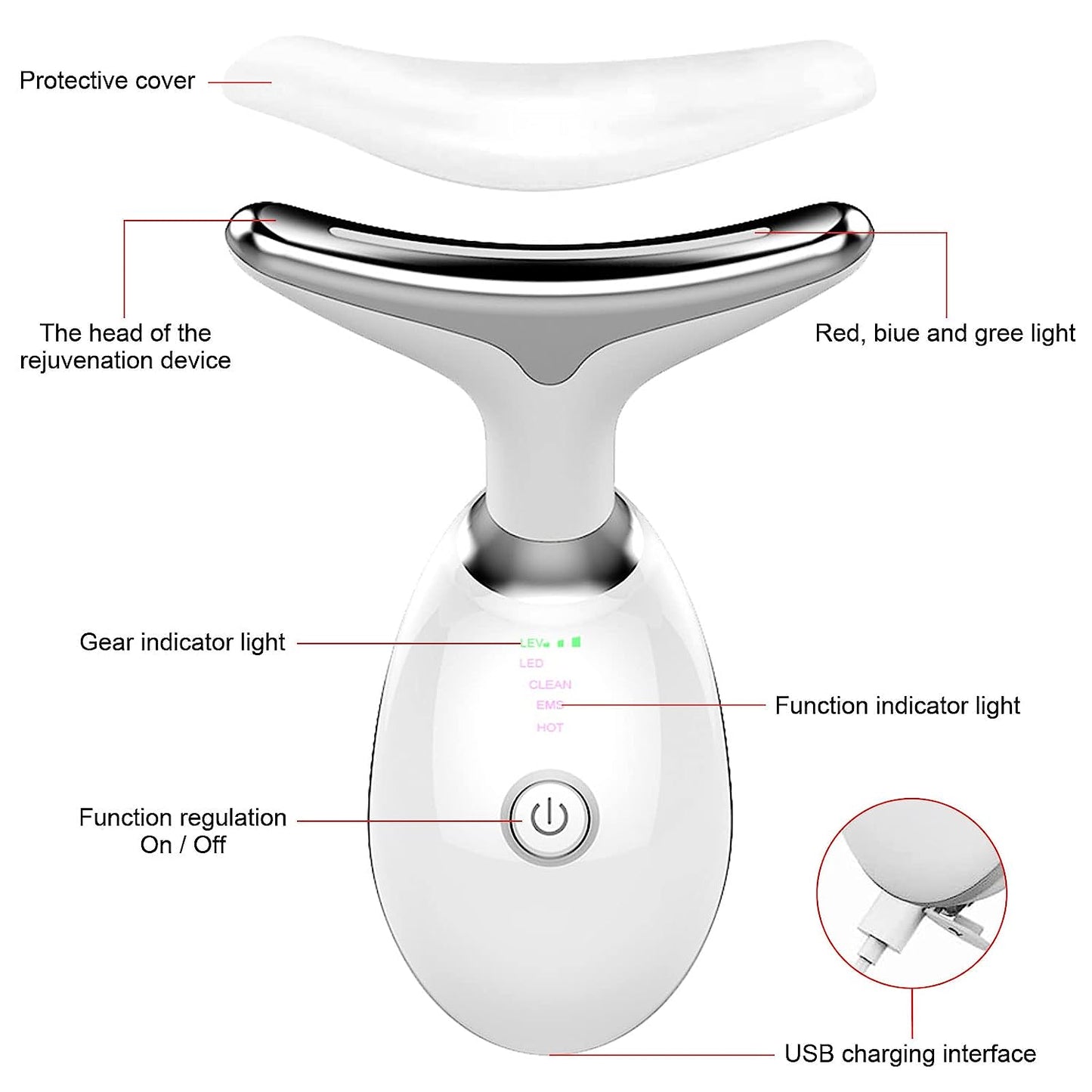 MASAJEADOR FACIAL INALAMBRICO RECARGABLE